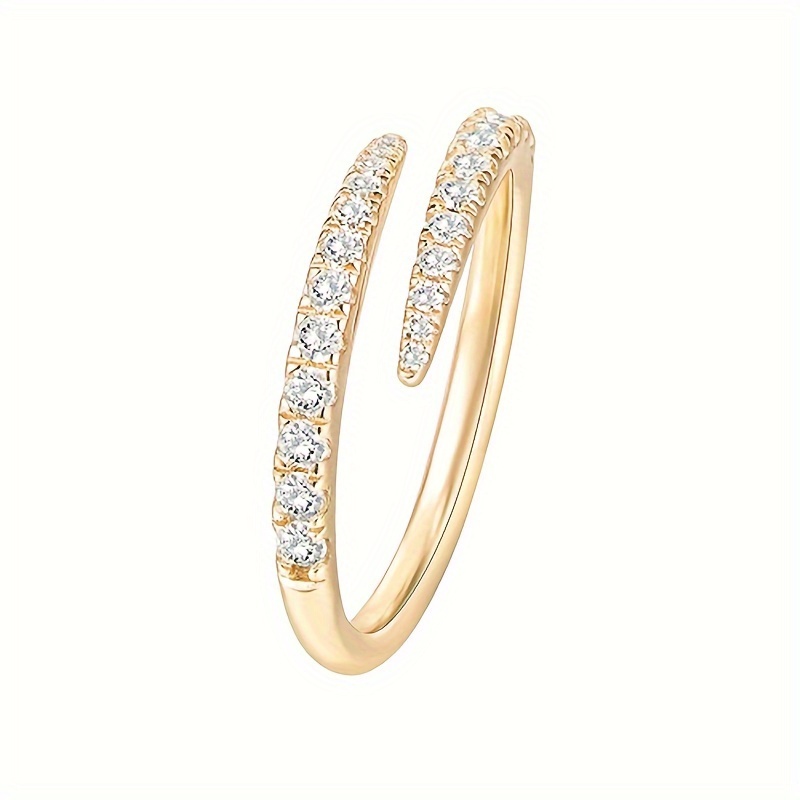 Adjustable Golden Plated Women's Engagement Ring Jewelry